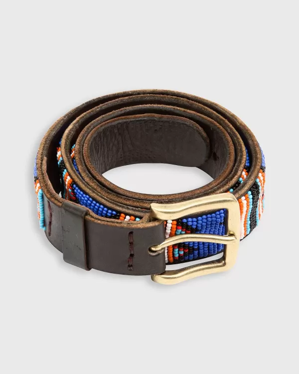 Cheap Sid Mashburn 1.25" African Beaded Belt Blue/Multi Ayo Design