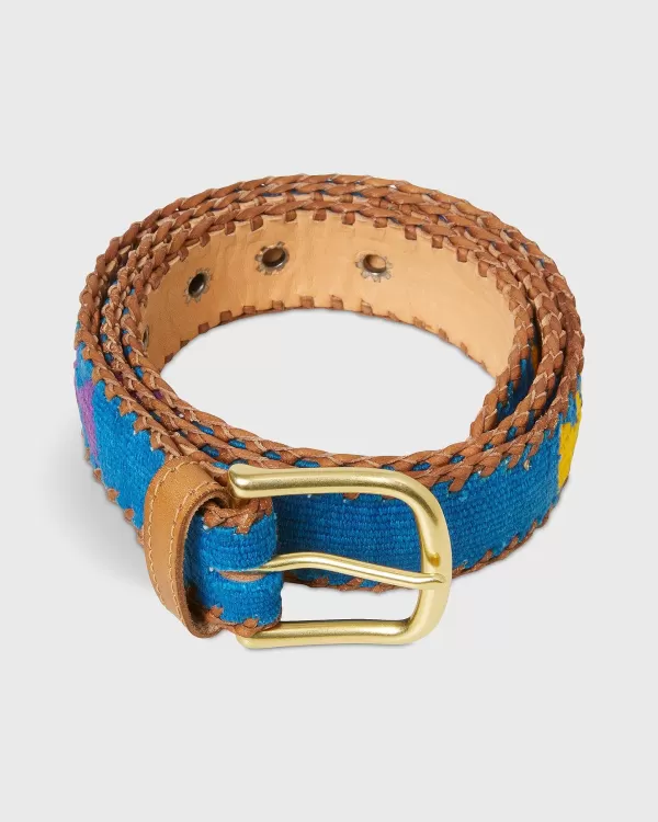 Store Sid Mashburn 1.5" Hand-Loomed Belt Blue/Orange Tribal