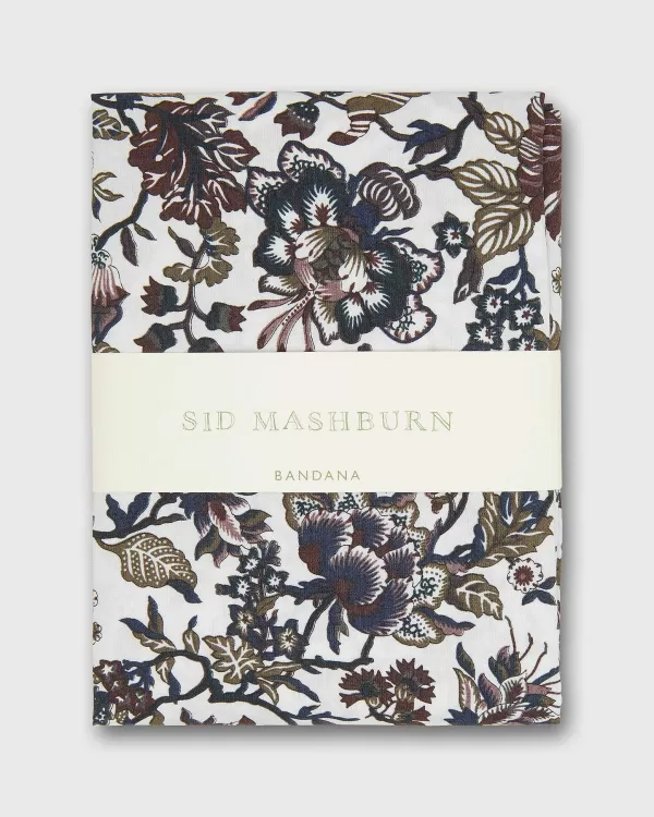 Best Sale Sid Mashburn Bandana White/Olive/Burgundy Christelle Liberty Fabric