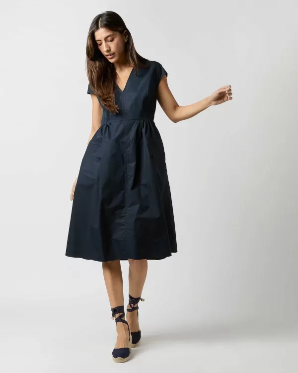 Flash Sale Aspesi Cap-Sleeve Dress Navy