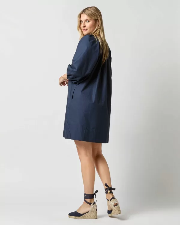 Store Ann Mashburn Genevieve Dress Navy Poplin