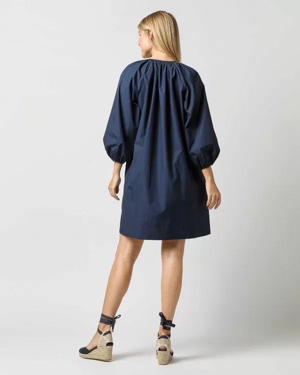 Store Ann Mashburn Genevieve Dress Navy Poplin