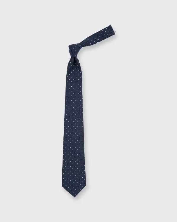 Store Atkinsons Irish Poplin Tie Navy/White Dot