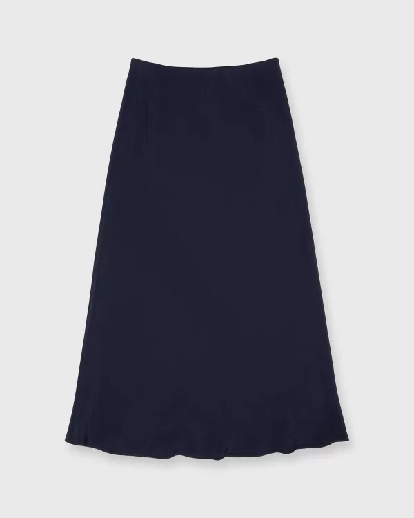 Cheap Ann Mashburn Mare Slip Skirt Navy Silk Crepe De Chine