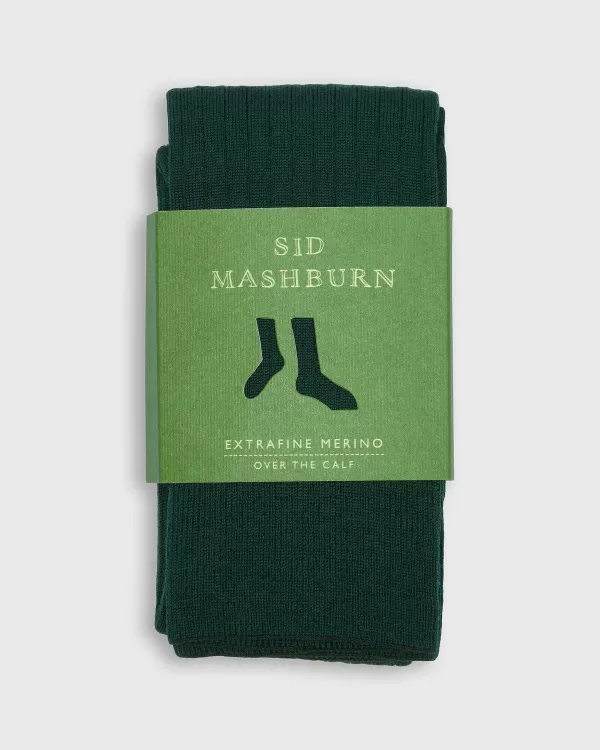 Store Sid Mashburn Over-The-Calf Dress Socks Petrol Extra Fine Merino