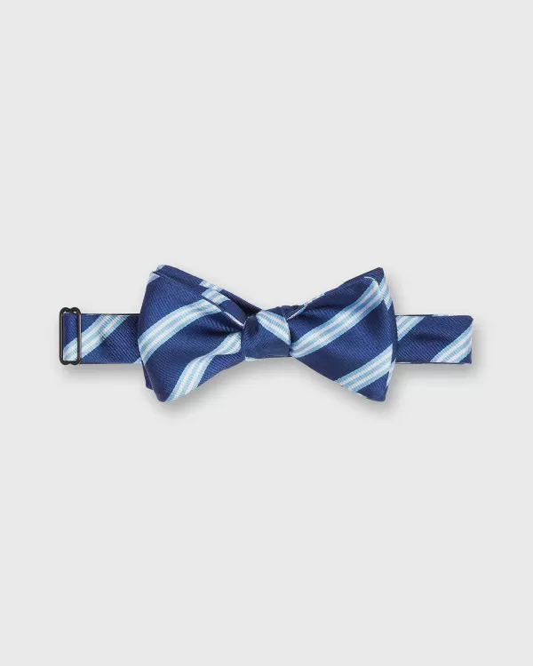 Store Sid Mashburn Silk Bow Tie Navy/Sky Brooks Stripe