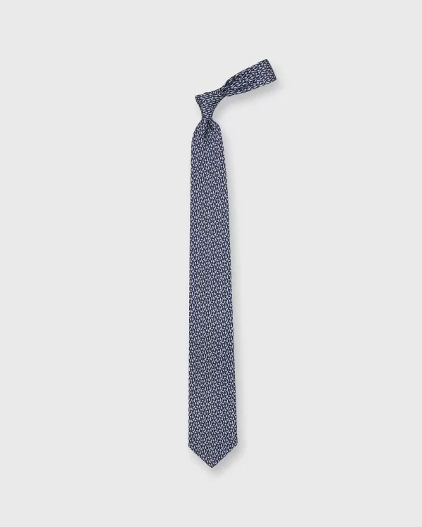 Store Salvatore Ferragamo Silk Print Tie Navy Giraffes