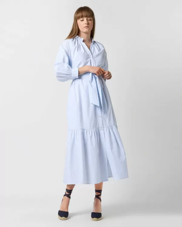 Best Ann Mashburn Tabitha Dress Sky Bengal Stripe Chambray