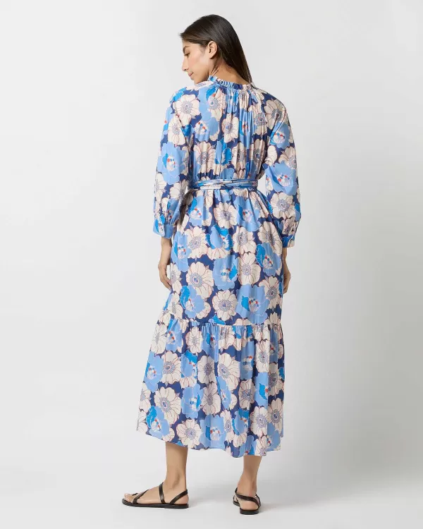 Online Ann Mashburn Tabitha Dress Blue/Orange Ikat Anemone Liberty Fabric