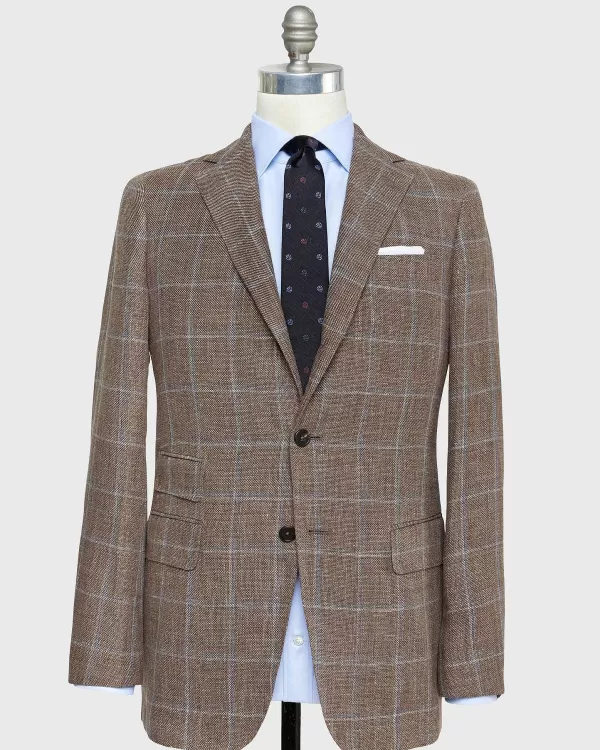 Best Sid Mashburn Virgil No. 2 Jacket Brown Mix/Blue/Bone Windowpane Hopsack