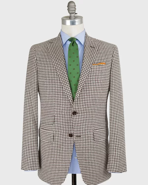 New Sid Mashburn Virgil No. 2 Jacket Chocolate/Bone Houndstooth