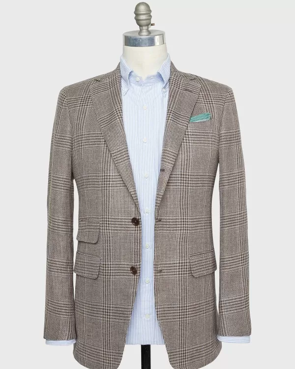 Shop Sid Mashburn Virgil No. 2 Jacket Flax/Chocolate/Sky Glen Plaid Hopsack