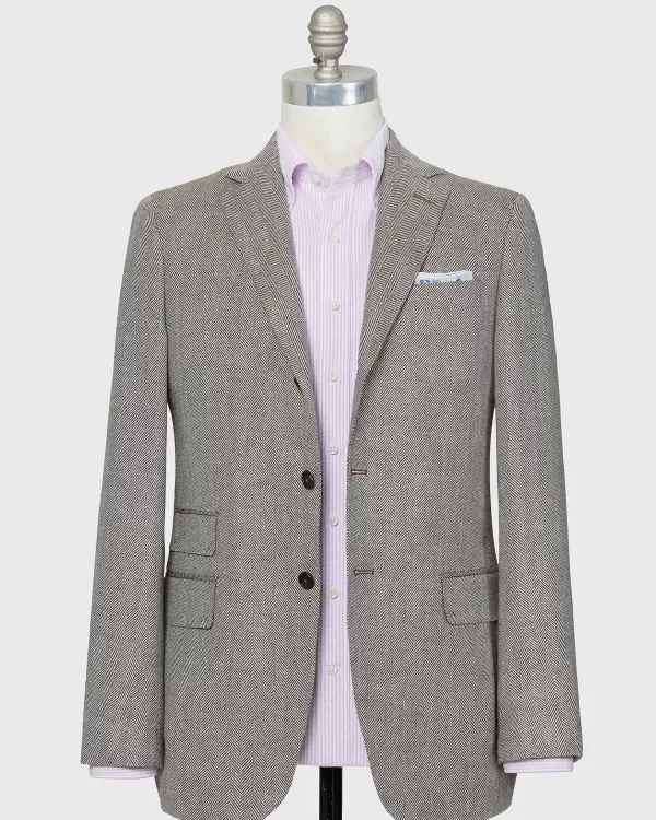 Shop Sid Mashburn Virgil No. 2 Jacket Chocolate/Bone Herringbone Tweed