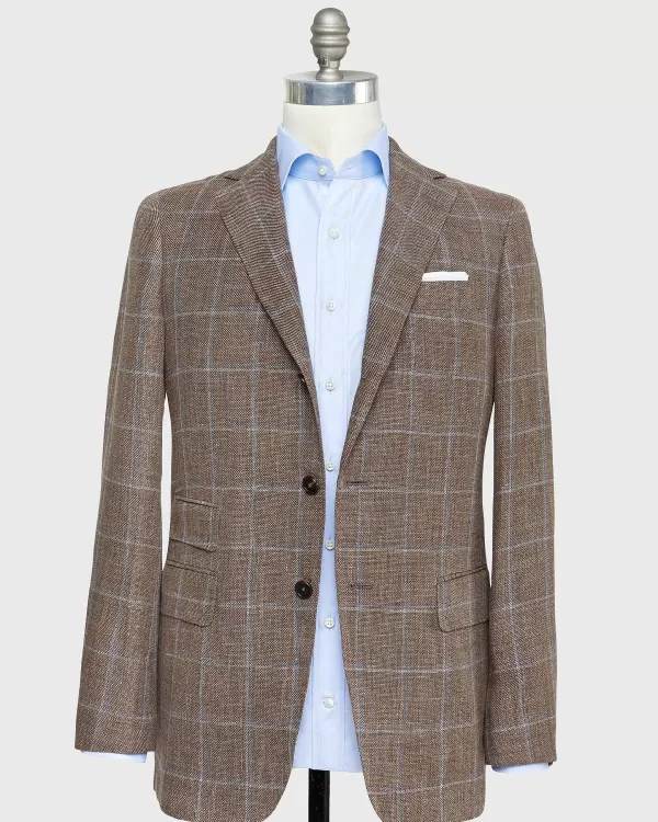 Best Sid Mashburn Virgil No. 2 Jacket Brown Mix/Blue/Bone Windowpane Hopsack