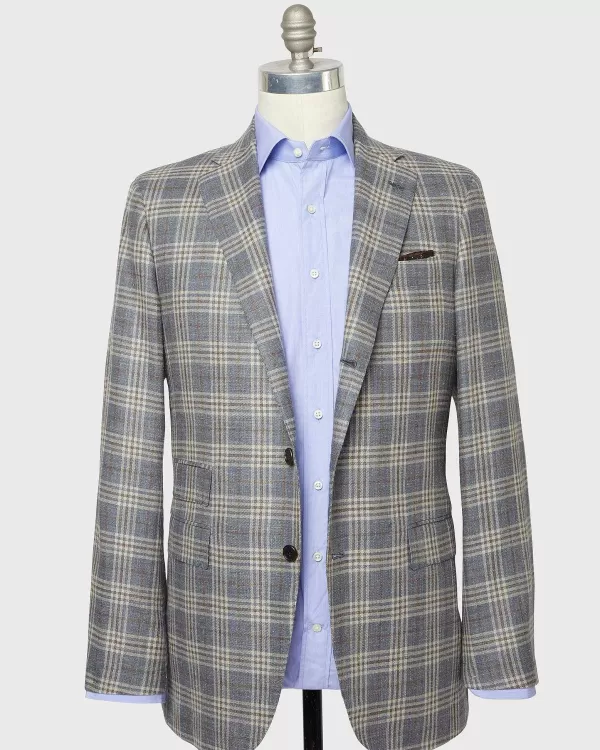 Best Sale Sid Mashburn Virgil No. 4 Jacket Grey/Oat/Brown Plaid Hopsack